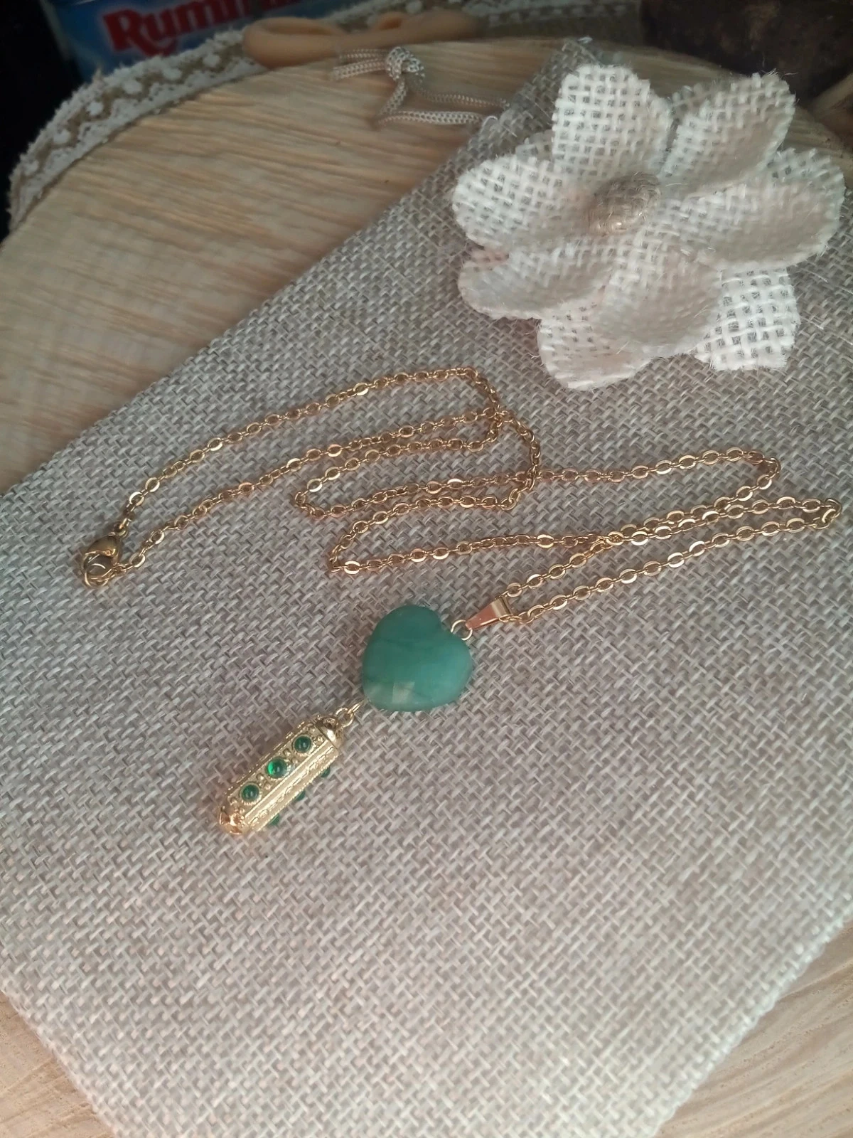 Collier talisman et pierre d'aventurine naturelle – photo 4